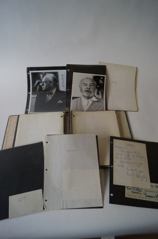 Hollywood and Broadway Director and Producers Lot (34): 1954 Columbia Pictures portrait, Buddy Adler (producer From Here to Eternity) (cropped and marked for cropping); Acme News Picture, wedding photo Buddy Adler and Anita Louise with backstamp and public