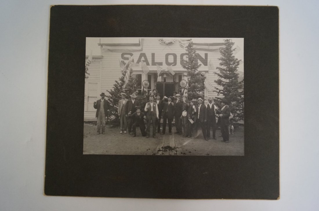 Saloon in Como C 1895 Photograph: Saloon in Como, Colorado during 4th of July celebration in 1895. Reported to be the "career saloon" of Henry Allen. 6x8" on a larger 10x12" black mat.