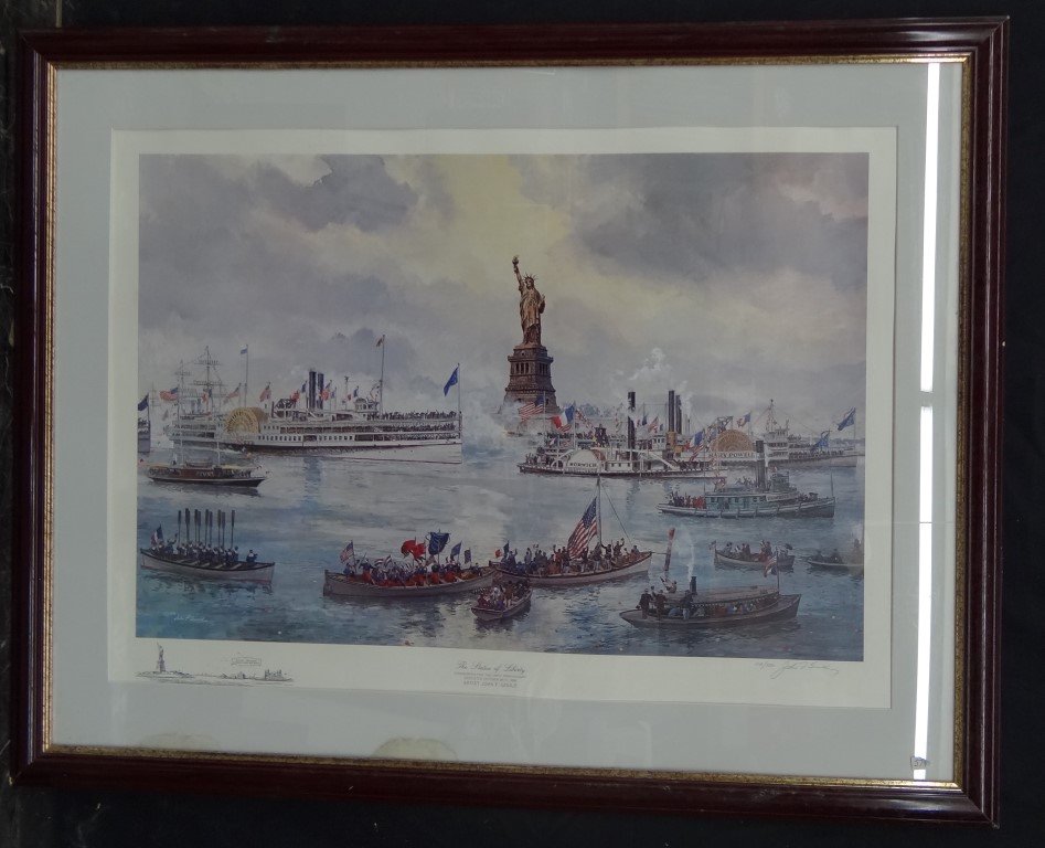 John Gould; Original lithograph signed: Lithograph, The Statue of Liberty pencil signed and numbered 112/950; 23in. X 32in.(sight size)