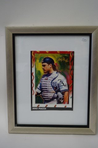 Peter Max print signed: Mike Piazza. Signed in black felt pen; 4.5in. X 6.5in.