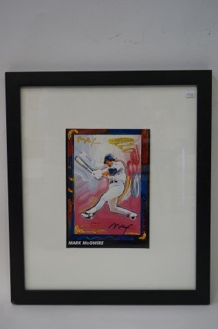 Peter Max print signed: Mark McGwire. Signed in black felt pen; 8.5in. X 6in.