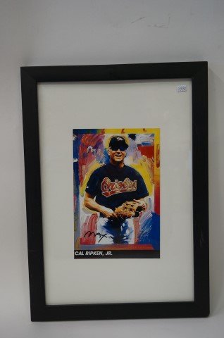 Peter Max print signed: Hall of Famer, Cal Ripken Jr.. Signed in black felt pen; 8.5in. X 6in.