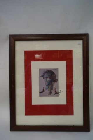 Peter Max print signed: Thomas Jefferson. 1976. Signed in black felt pen; 6.5in. X 4.5in..