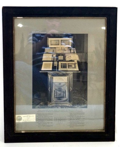 Framed Print, Grand Lodge Room, Masonic Temple,: Honoring the Sesqui-Centennial Anniversary of the Initiation of Brother George Washington into Freemasonry. Property from the Library of Hudson River Lodge, No. 607, F.&A.M. Presented by Bro. George P
