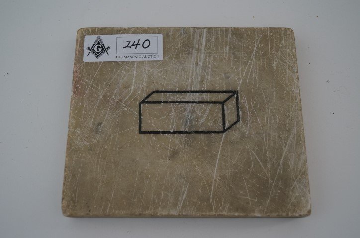 Masonic Stone: Mark was made on the stone in the form of a building block. 6 1/4"h 7 1/4"w