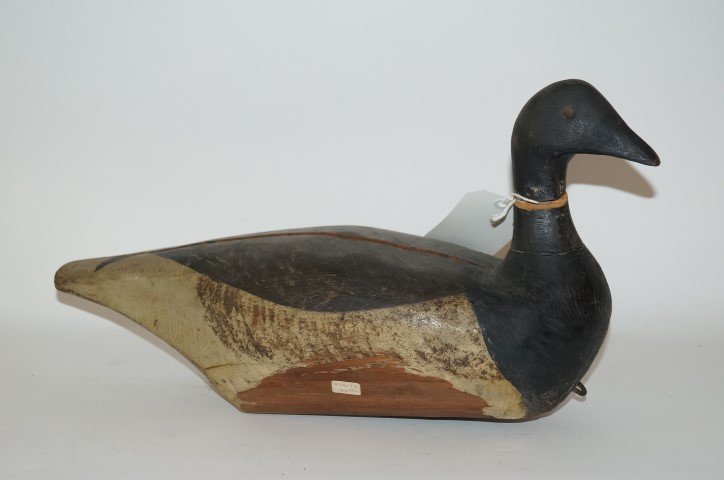 Duck Decoy Sgd Chas. A. Joy: Carved wooden duck decoy. Paint decorated. Signed Chas. A. Joy in large letters carved into the side. 19"L 10 1/4"h
