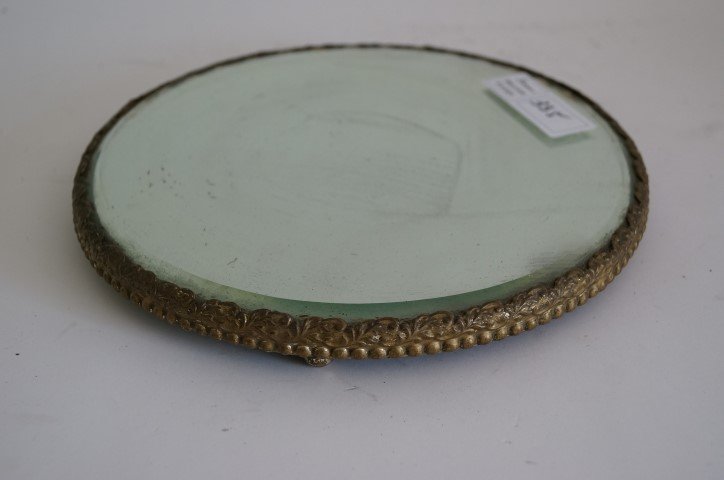 Mirrored Dressing Table Plateau: Beveled mirror 10"w