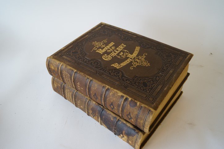 National Portrait Gallery Rare Books(2): Vol. 1 and Vol 2 Portrait Gallery of Eminent Americans. From original paintings by Alonzo Chappell with biographies by E. A. Duyckinck. New York. Johnson, Fry and Company, 27 Beekman St. Leather Bindi