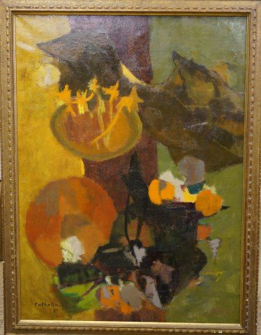 Bernard Cathelin; 20th C. French Oil Painting Signed: Oil on canvas, Nature Morte signed l.l. and dated '63; 39.5in. x 28.75in.