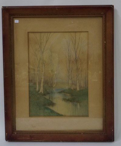 George Howell Gay. Watercolor. Sgd.: Watercolor, landscape, sgd. Geo. Howell Gay 15 1/2" H. x 13 1/2"W