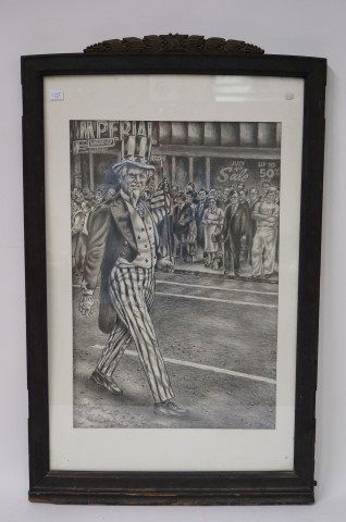 Clyde Singer Charcoal. Sgd.: 21"H. x 14"W.