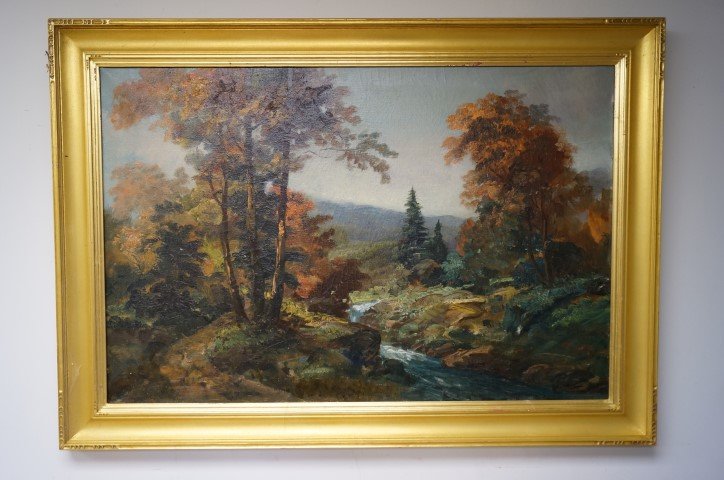 William Keith; American Oil Painting Signed: Oil on canvas, Western Mountain Landscape signed l.r. and dated 1906; 24in. X 36in.