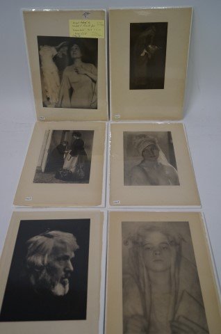 Camera Work Gravures C. 1903 (6): Herbert G. French, "Winged Victory", from Camera Work, C. 1903; Clarence White (2); Eva Watson-Schutze, "Portrait Study" and two unidentified. Six in the lot, all silver prints from Camera Work about 