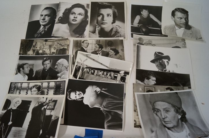 Vintage Movie Stills 1930's-70's (20): Includes Marcello Mastroianni in Leo the Last; scene from RKO"s 1945 The Spanish Main; glamour photographs of Mariion Martin and Terry Moore; scene from 1936 Woman Chases Man; portrait of Anthony Andr