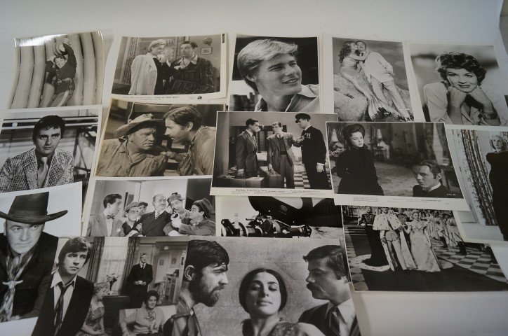 Vintage Movie Stills (16): Audie Murphy in Colomn South; Milton Berle and Mary Beth Huges in Over My Dead Body; Wallace Berry and John Boles in A Message to Garcia, 1936; scene from Hard Boil Mahoney; Dudley Moore publicity por