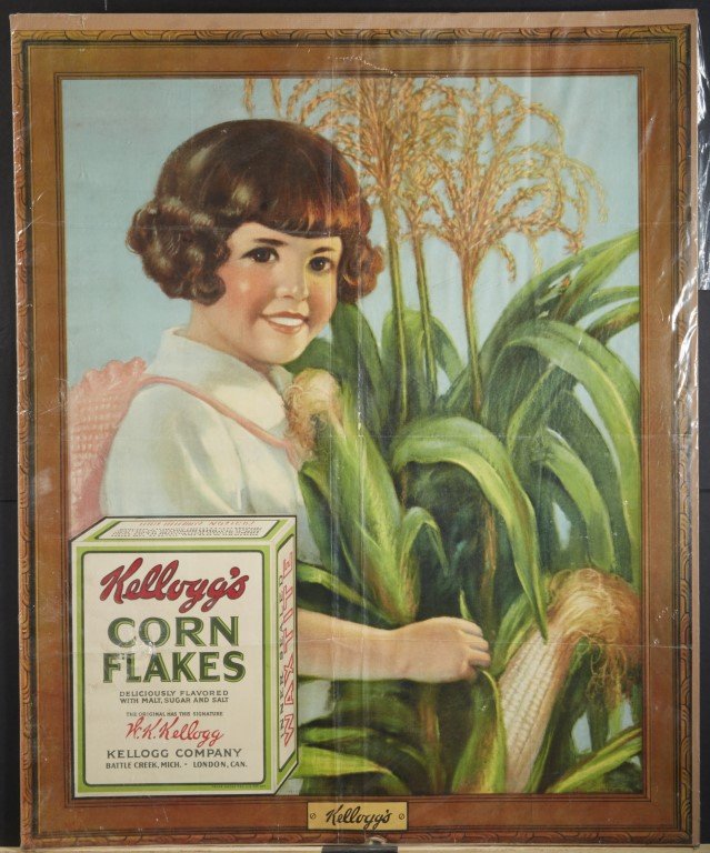 Kellogg's Corn Flakes Advertising Signs (3): Three signs depict camp fire girls. Lithography on paper.; 28" x 23"
