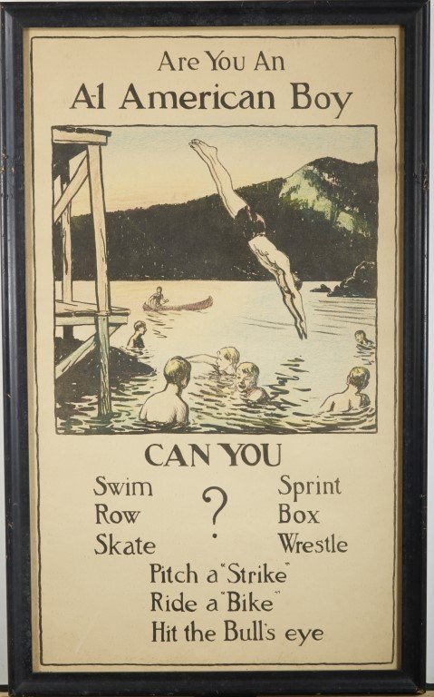 A-1 American Boy Poster: Are you an A-1 American Boy?" Lithography on paper. ; 26" x 14