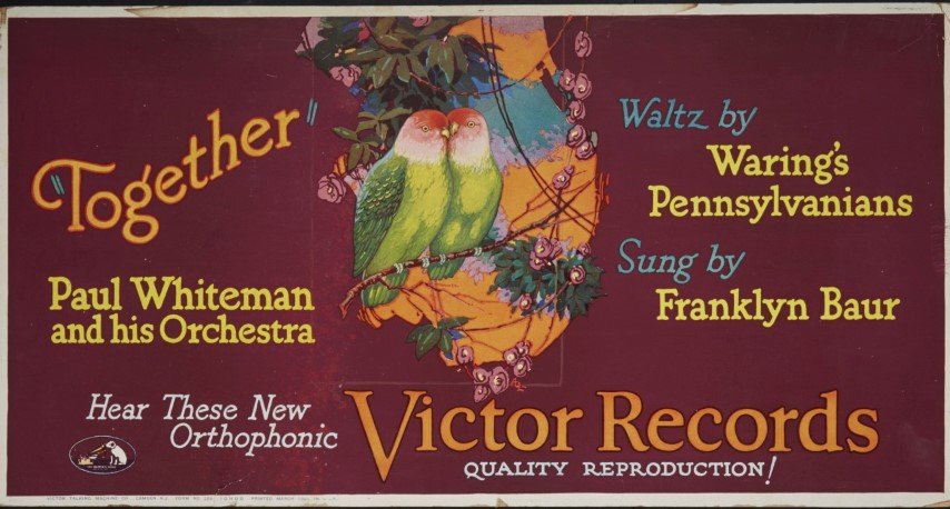 Victor Records Ad: Lithography on cardboard. ; 11 x 21"