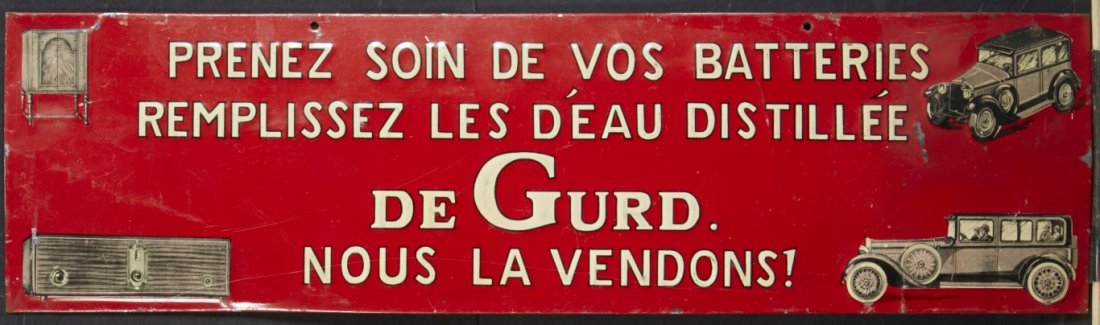 De Gurd Advertisement: Lithography on embossed tin.; 6" x 21"
