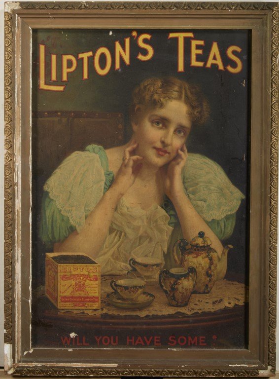Lipton's Tea Advertisement: You Will Have Some" Lithography on board.; 19 1/2" x 13 1/4