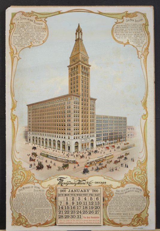 Montgomery Ward Calendar: Carqueville Litho Chicago. 1900. Lithography on paper. ; 24" x 16"