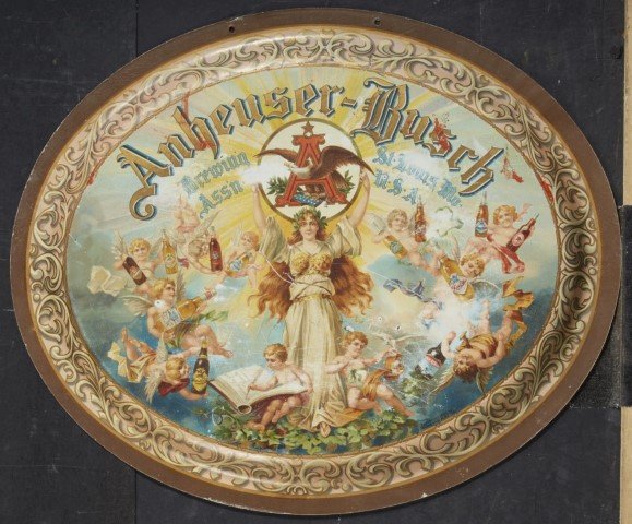 Anheuser- Busch Tin Sign: Lithography on tin. Condition: Some discoloration. ; 11 x 13 1/4"