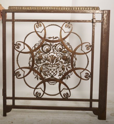 Cast Iron Gate -Edgar Brandt: Polished Steel. Provenance: Christies New York, Lot 210, June 1981. ; 33 1/2" x 31"