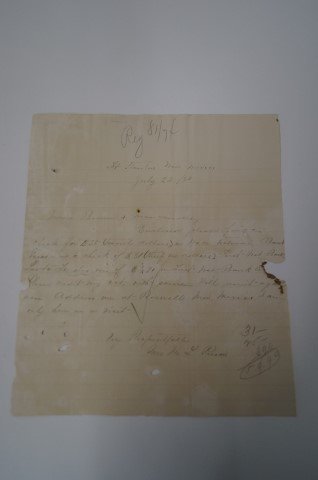 1884 Fort Stanton New Mexico Letter: July 23, 1884 Fort Stanton, New Mexico Hand Written Letter