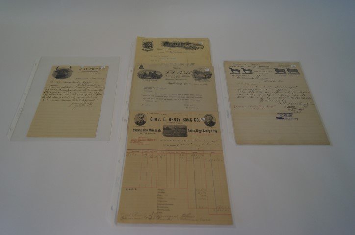 19thC. Livestock Billheads (5): Lampasas, Texas; New York, NY; etc. Five in the lot