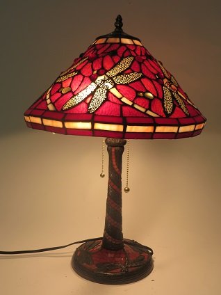 Tiffany Style Dragonfly Leaded Lamp (1 of 4)