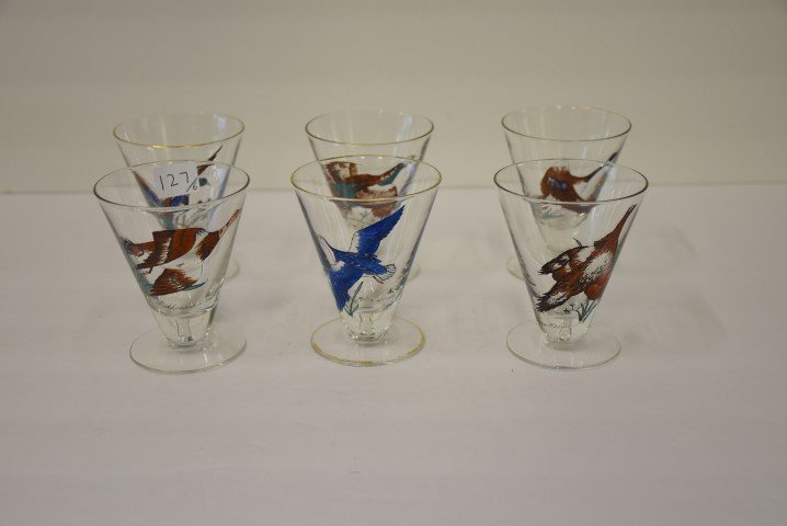 Hand Painted Bird Glasses (6) (1 of 7)