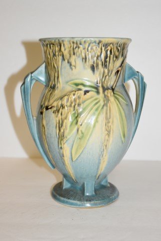 Roseville Double Handled Vase-Moss (1 of 5)