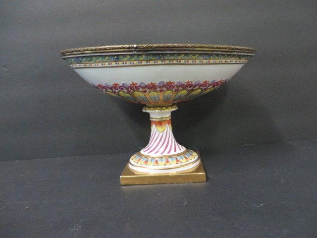 Bronze Mounted French Comport: 7 7/8"L. 5 1/4"H.