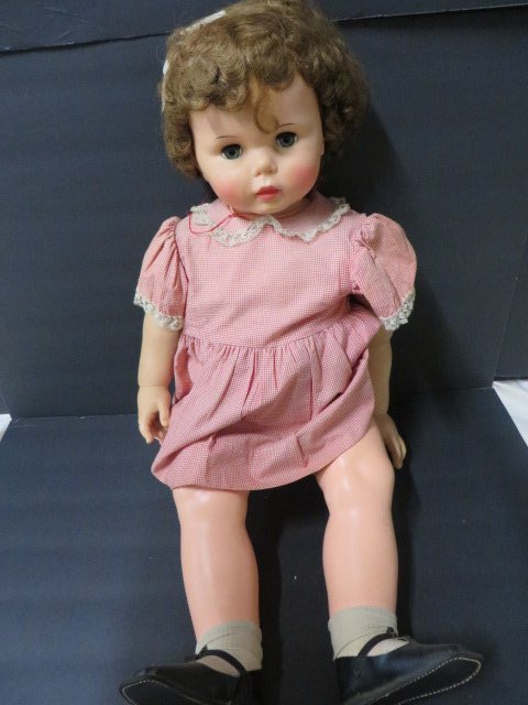 Ideal Toy Co. Doll: Sleep eyes. Open mouth. Hard Plastic Arms and Legs, 30"H.