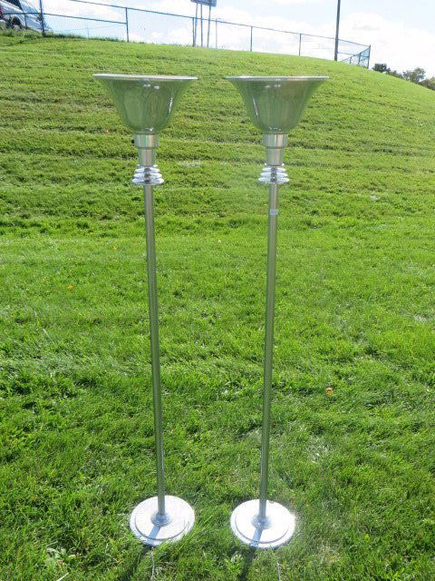 Pr. Art Deco Chrome Floor Lamps (1 of 2)