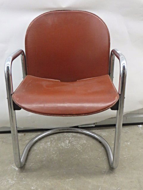 Leather & Chrome Tubular Chairs (6) (1 of 2)