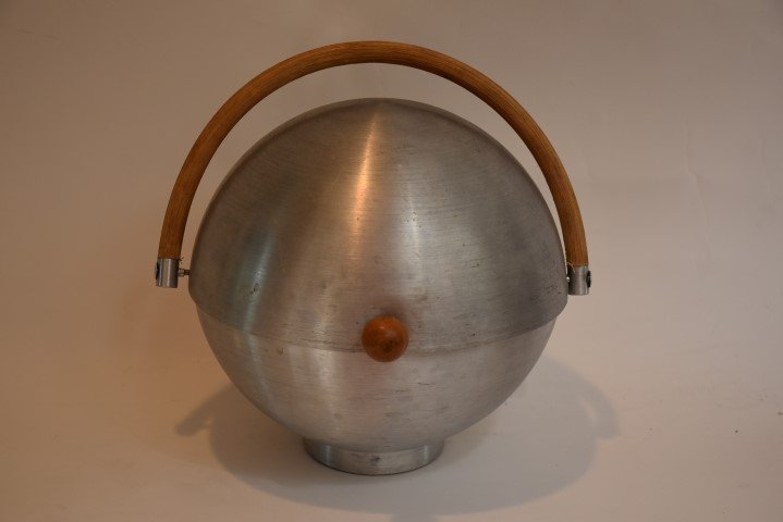 Russel Wright Ice Bucket: Signed Russel Wright . 11"H. 11" sphere.