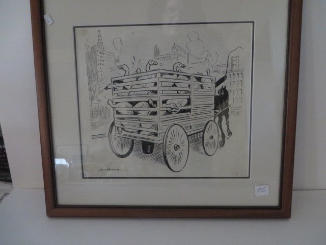 Art Young Cartoon. Signed (1 of 2)