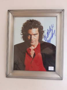 Antonio Banderas Photograph, Signed: Signed in blue marker, Antonioi Bandera, framed 8" x 10"