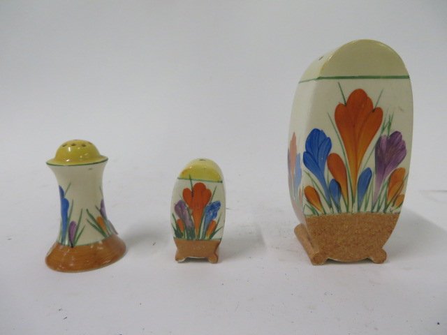 Clarice Cliff Bizarre Crocus Shakers(3) (1 of 2)