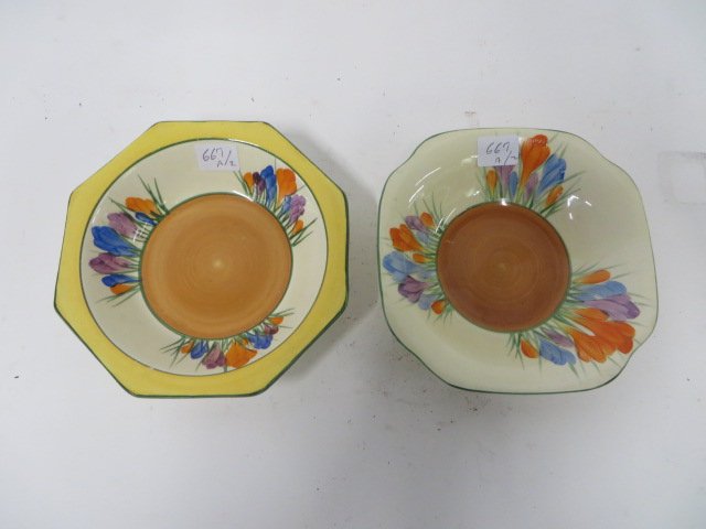 Clarice Cliff Bizarre Crocus Bowls (2) (1 of 3)