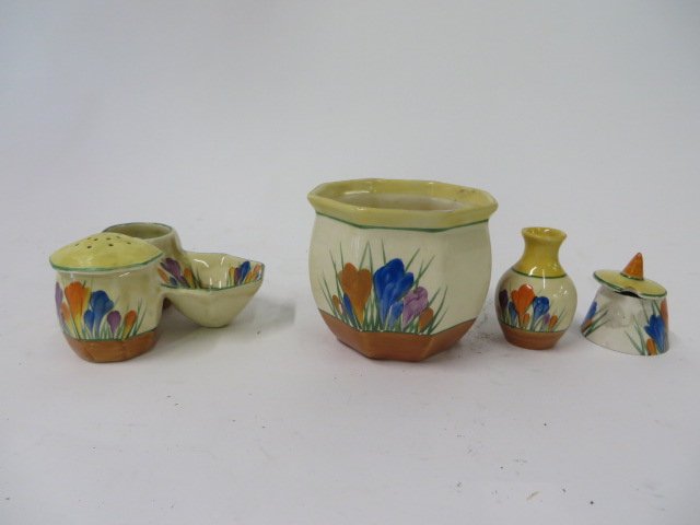 Clarice Cliff Bizarre Crocus Lot (4) (1 of 6)