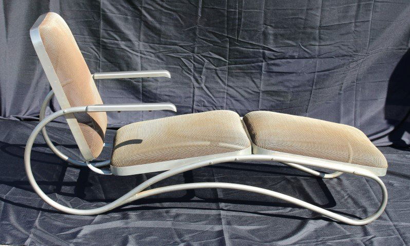 Mid Century Steel and Mesh Chaise Lounge (1 of 9)