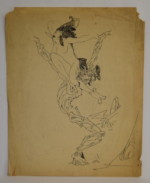 Mahlon Blaine, Drawing. Signed. (1 of 4)