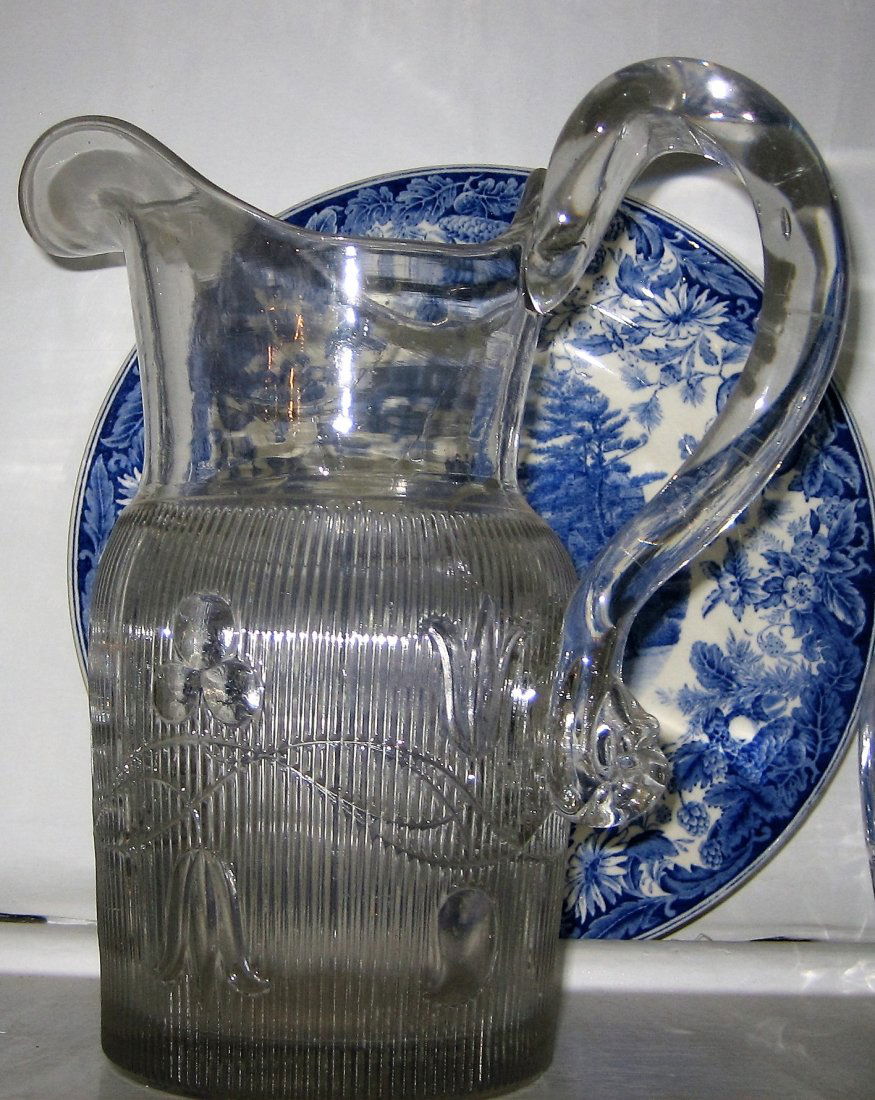 Mold Blown Clear Glass Pitcher (1 of 1)