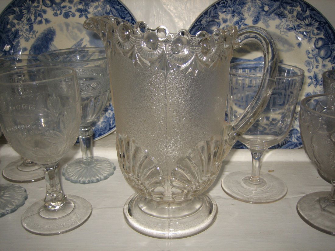 Pressed Glass Pitcher, 19th C. (1 of 1)