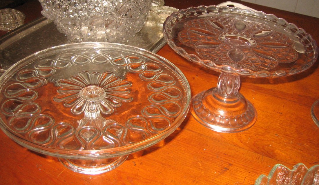 19thC. Pressed Glass Cake Stands (2) (1 of 1)