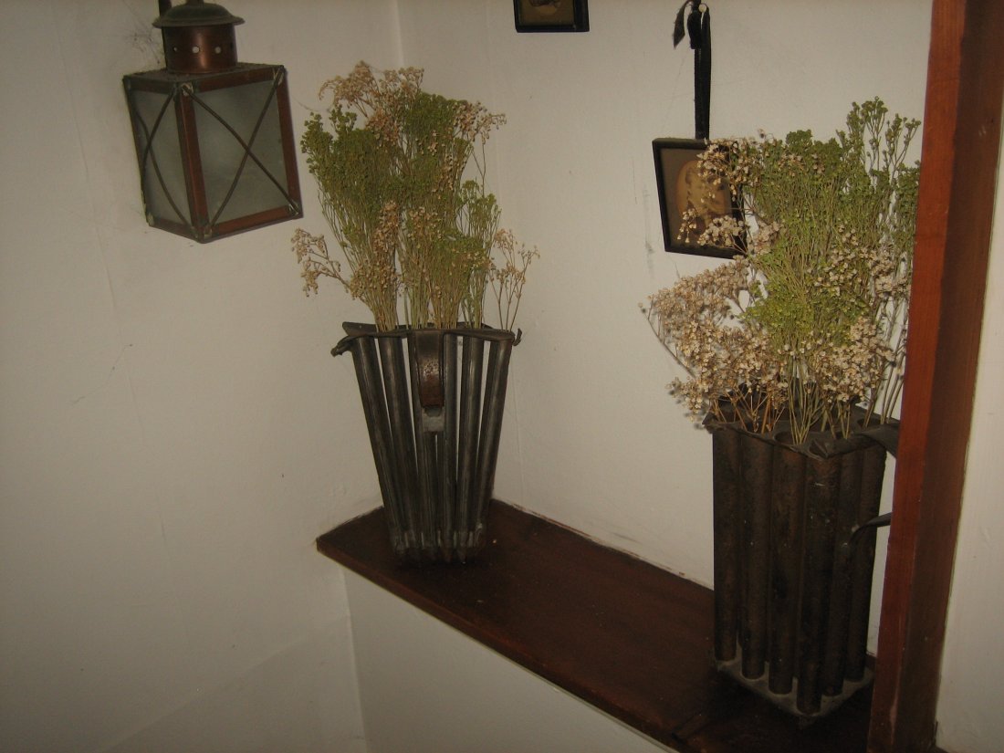 19th C. Twelve Candle Tole Molds (2): Candlemolds, for twelve, two in the lot. 19th C.