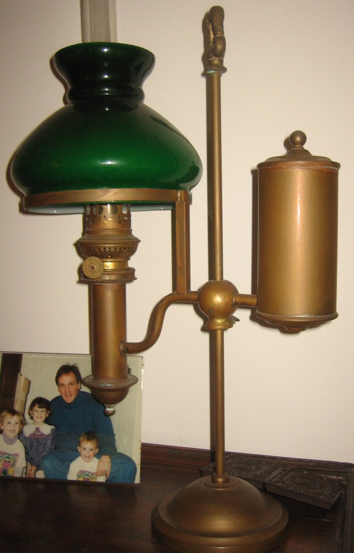 19th C. Brass Student Lamp. (1 of 1)
