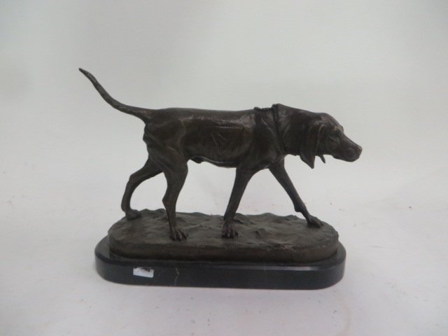 Bronze Dog Signed A. Cain (1 of 2)